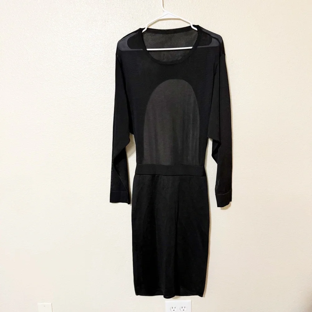 Saint Laurent Open-Back Knit Dress Boat Neck Pencil Skirt size large - Picture 8 of 16